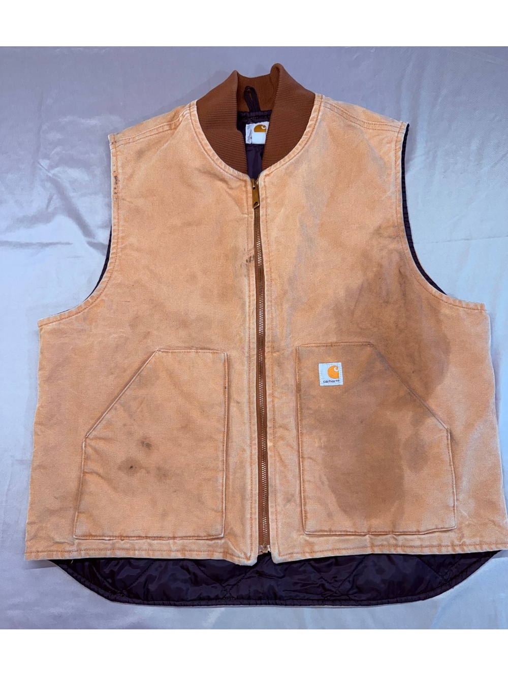 Vintage Carhartt brown insulated duck vest XL